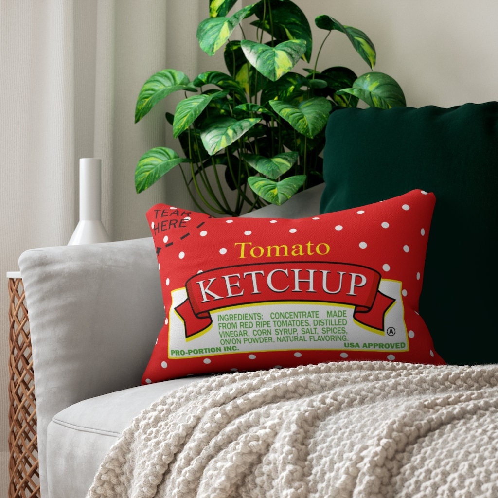 Tomato Ketchup Spun Polyester Lumbar Pillow Etsy 日本