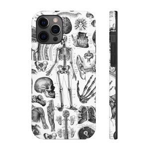 Human Anatomy Printed black on White Case Mate Tough Phone Cases