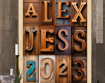 Rustic Wood Style Alphabet AND Number Image Pack- 3 Variations per Character-Create Banners, posters, scrapbook, etc