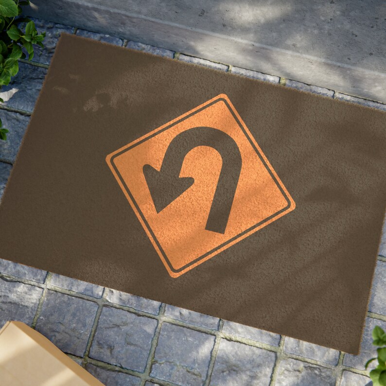 Unwelcome Door Mat, U-Turn Sign, Fair Warning, Humorous House Warming Gift image 4