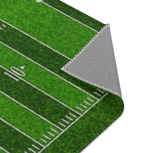 Sports Fan&#39;s Football Field Game Room Area Rugs Half and Full Field in 3 Sizes