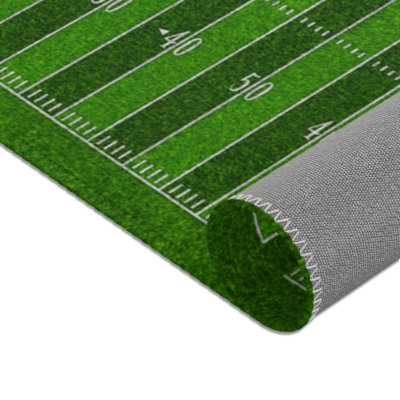 Sports Fan's Football Field Game Room Area Rugs Half and - Etsy