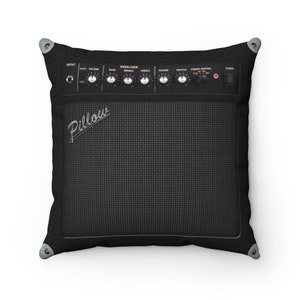 Guitar Amp Spun Polyester Square Pillow Case (CASE ONLY), Musician, Guitarists, Bass Player Home Decor Gift