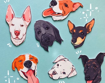 Custom and Hand-Made Pet Portrait Magnets, Pins, and Keychains | Shrink Plastic with Resin!