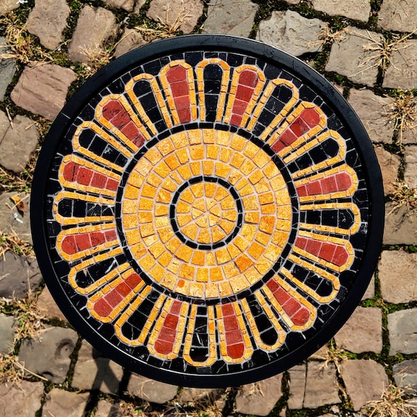 Runder Marmor Römischer Mosaik In Griechenland Antiken Stil Blumentopf Blumenständer