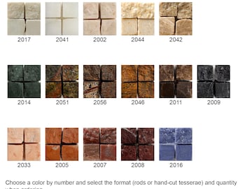 Marmorfliesen für Mosaikkunst | Handgeschliffener römischer Naturstein Tesserae | Zubehör Stangen Leisten