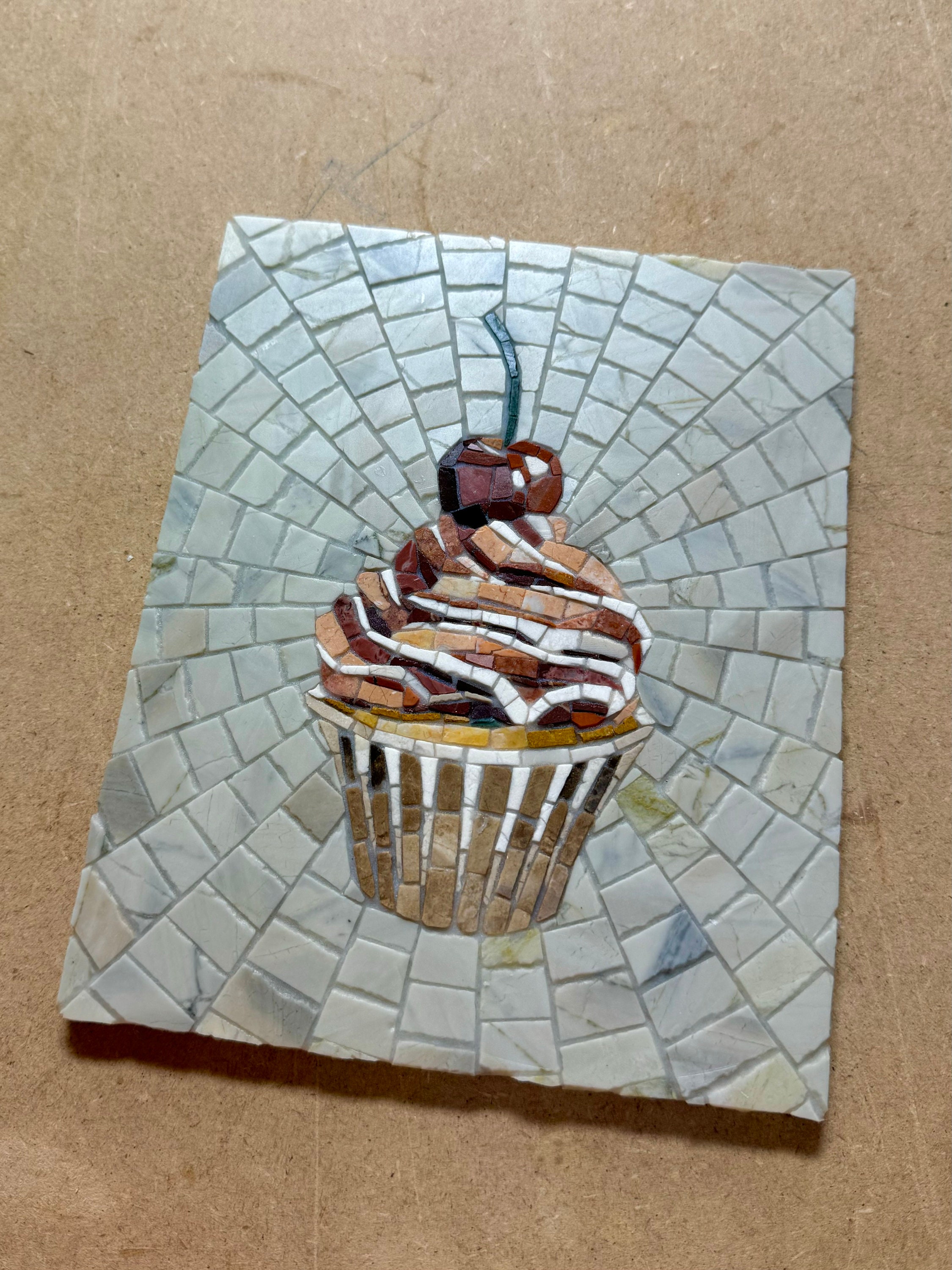 Handmade Marble Mosaic Cupcake, Framed Roman Tile Art - Etsy