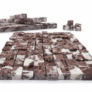 Marmorfliesen für Mosaikkunst | Handgeschliffener römischer Naturstein Tesserae | Zubehör Stangen Leisten