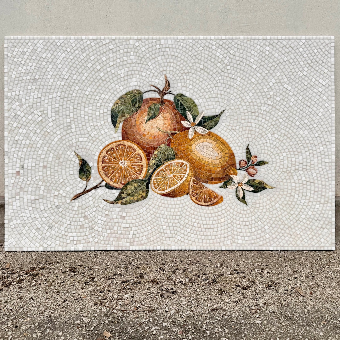 Mosaïque En Baguettes – Gris Anthracite, Or, Orange – 300x300 Mm, Verre Brillant