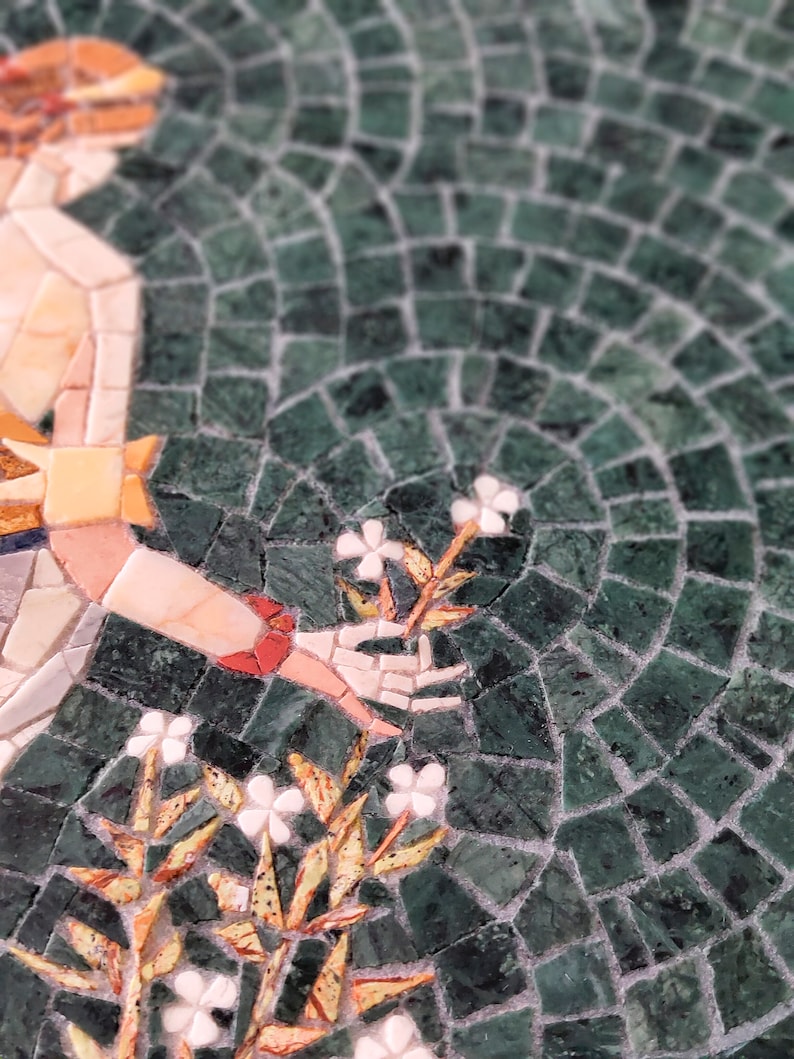 Marble Mosaic Roman Fresco, Flora Goddess Tile Art - Etsy