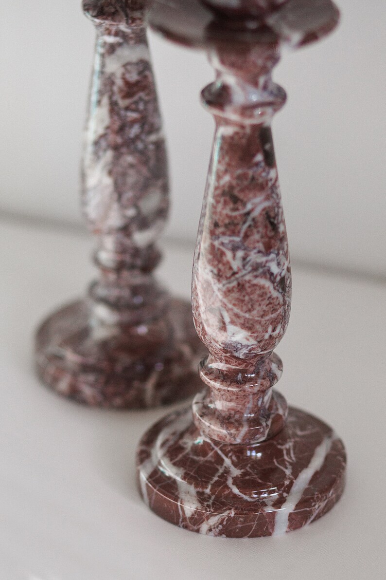 Marble Candlesticks, Vintage Candle Holder, Vintage Marble, Carved