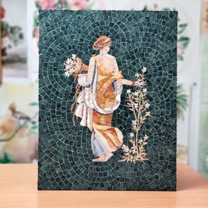 Marble Mosaic Roman Fresco, Flora Goddess Tile Art - Etsy UK