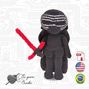 Kylo Ren Toy Art amigurumi virkmönster PDF