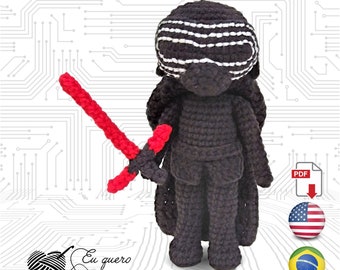 Kylo Ren Toy Art amigurumi haakpatroon PDF