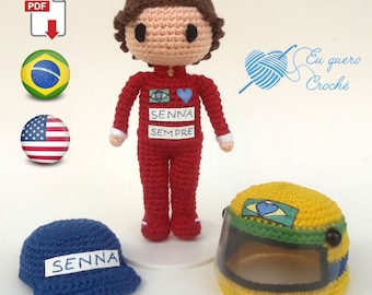 Ayrton Senna Toy Art amigurumi crochet pattern PDF