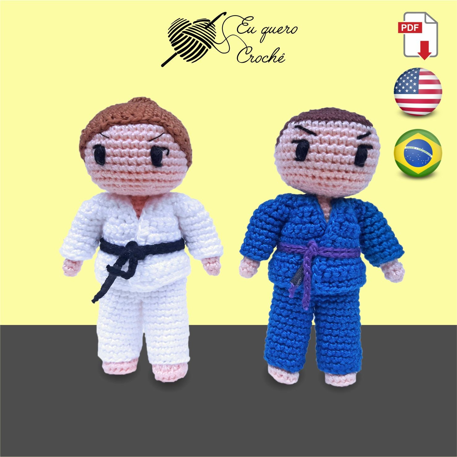 Fighters amigurumi crochet pattern PDF