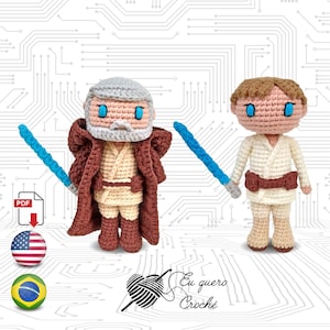 Obi-Wan and Luke Toy Art amigurumi crochet pattern PDF