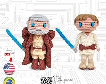 Obi-Wan and Luke Toy Art amigurumi crochet pattern PDF