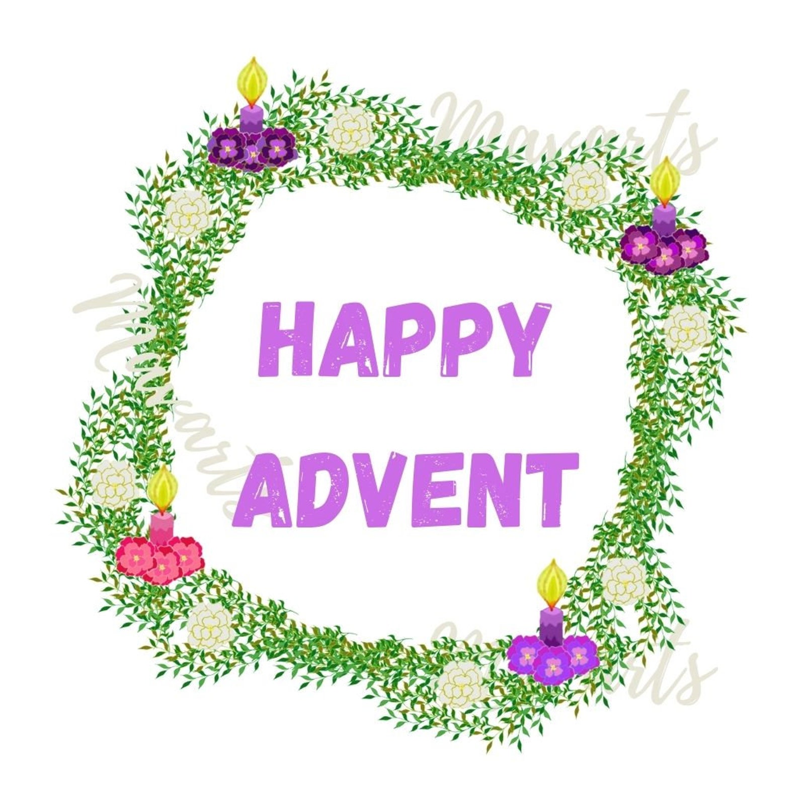 Advent frames clipart Advent wreaths Christmas candles | Etsy