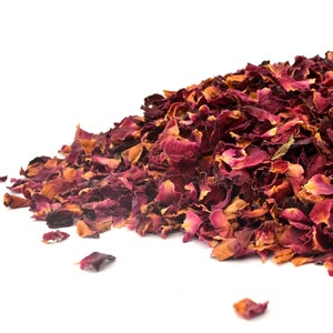 Pétales de rose 1L Confettis naturels Confits biodégradables Vrais pétales de rose Confetti - Décoration de table de mariage - Pétales de rose séchés