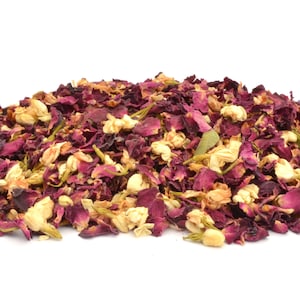 Biologisch abbaubares Konfetti, Rubin Jasmin, Hochzeitskonfetti, rustikale Hochzeit, Scheune, natürliches Konfetti, Blumenmädchen, getrocknete Blumen, echtes Blütenblatt, 1L