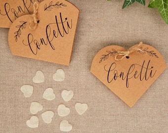 Hearts & Kraft Tissue Confetti, Biodegradable Wedding Confetti, Kraft Paper Confetti, Rustic Table Confetti, Decor - Wedding Confetti Shop