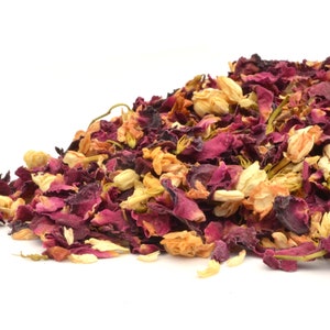 Confettis naturels Rubis Jasmin Confettis de mariage Pétale biodégradable Confettis Fille de fleur Allée de mariage rustique Fleur séchée Lancer des pétales