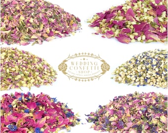 Confeti natural / 68 tipos / Confeti de boda / Confeti de pétalos reales para niñas de las flores / Confeti biodegradable de pétalos de flores secas