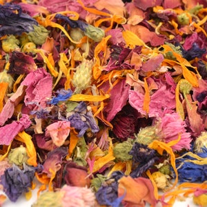 Confettis naturels, été, 5 litres 50-60 invités, confettis de mariage, bouquetière, confettis pétales biodégradable allée de mariage, confettis de fleurs