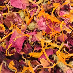 Natuurlijke confetti, zonsondergang, 5 liter 50-60 gasten, bloemenmeisjesmand, bruiloftsconfetti, bloemblaadjesconfetti, biologisch afbreekbaar, bruiloftspadbloemblaadjes