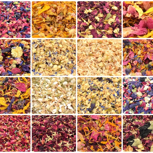 Natural Confetti 30 Types! Wedding Biodegradable Confetti - Dried Flower Petal Confetti - Flower Girl Petals -  Wedding Throwing Confetti 1L