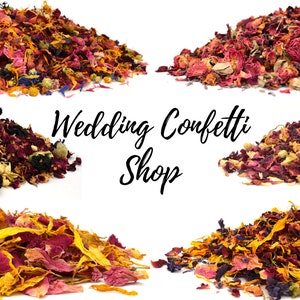 Coriandoli per matrimonio naturali Wildflower Petali biodegradabili al 100% - 60 tipi! Decorazioni per coriandoli floreali per tavoli da matrimonio - Lancio di coriandoli