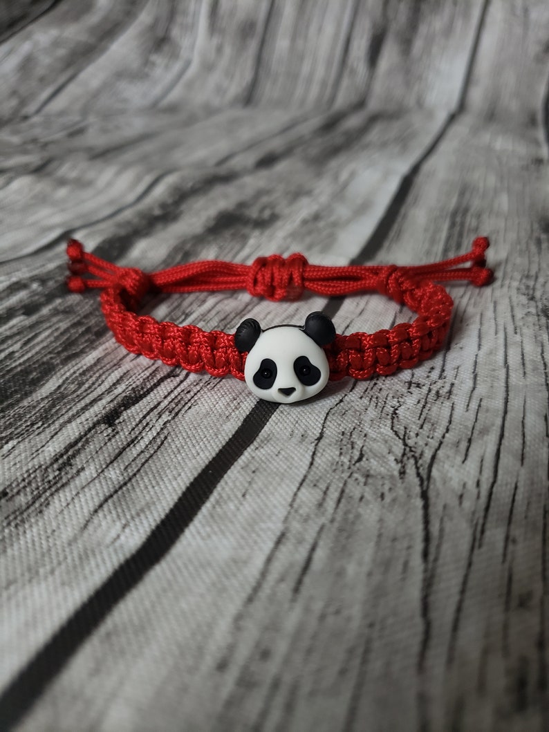Adjustable Paracord Bracelet with Panda Charms Button | Etsy