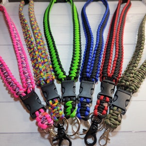 Paracord Lanyard, Lanyard with Breakaway, Badge ID Lanyard, Lanyard Necklace, Knife Lanyard, Keychain for Men, Necklace Lanyard for Women