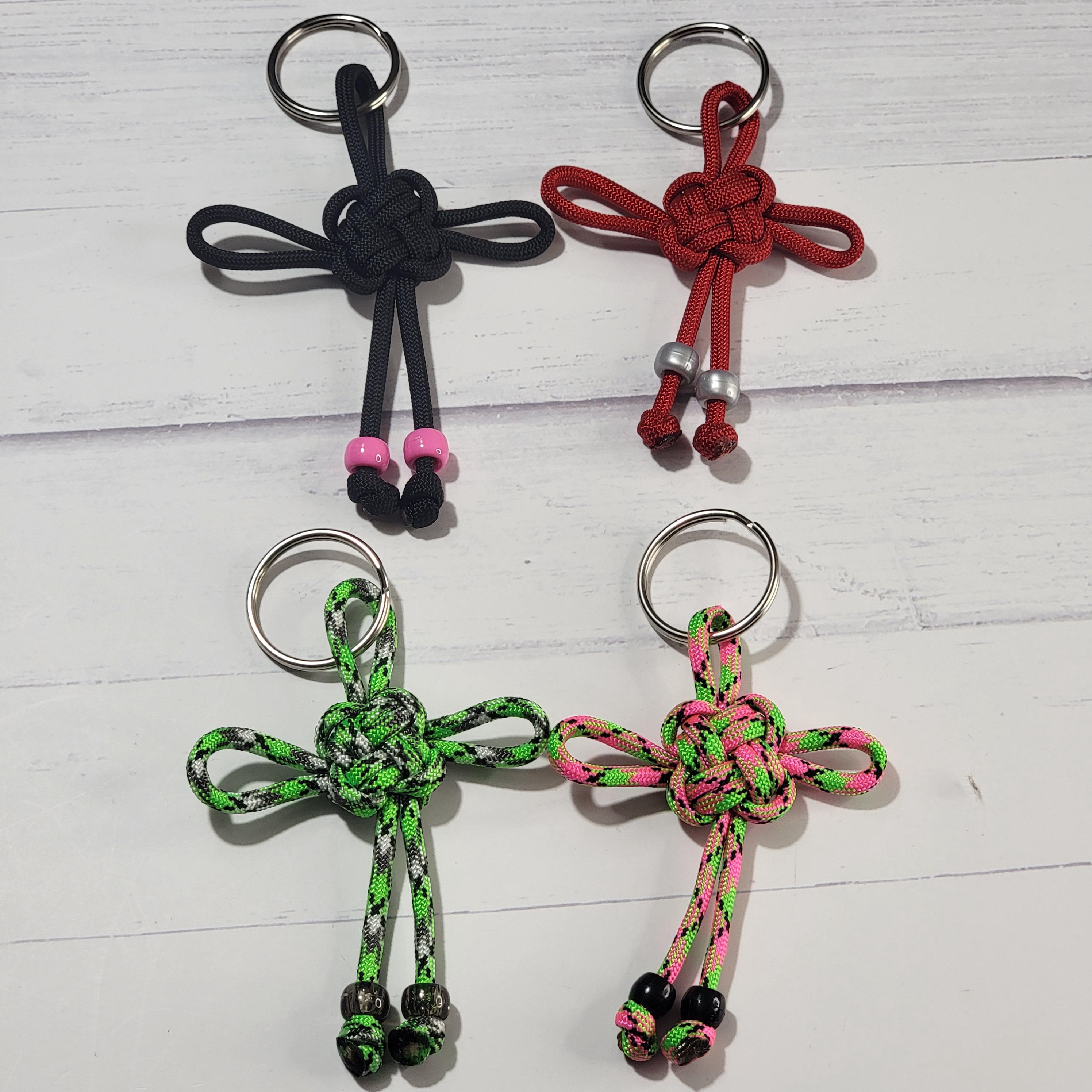 Paracord Good Luck Knot Keychain, Braided Bag Charm - Etsy