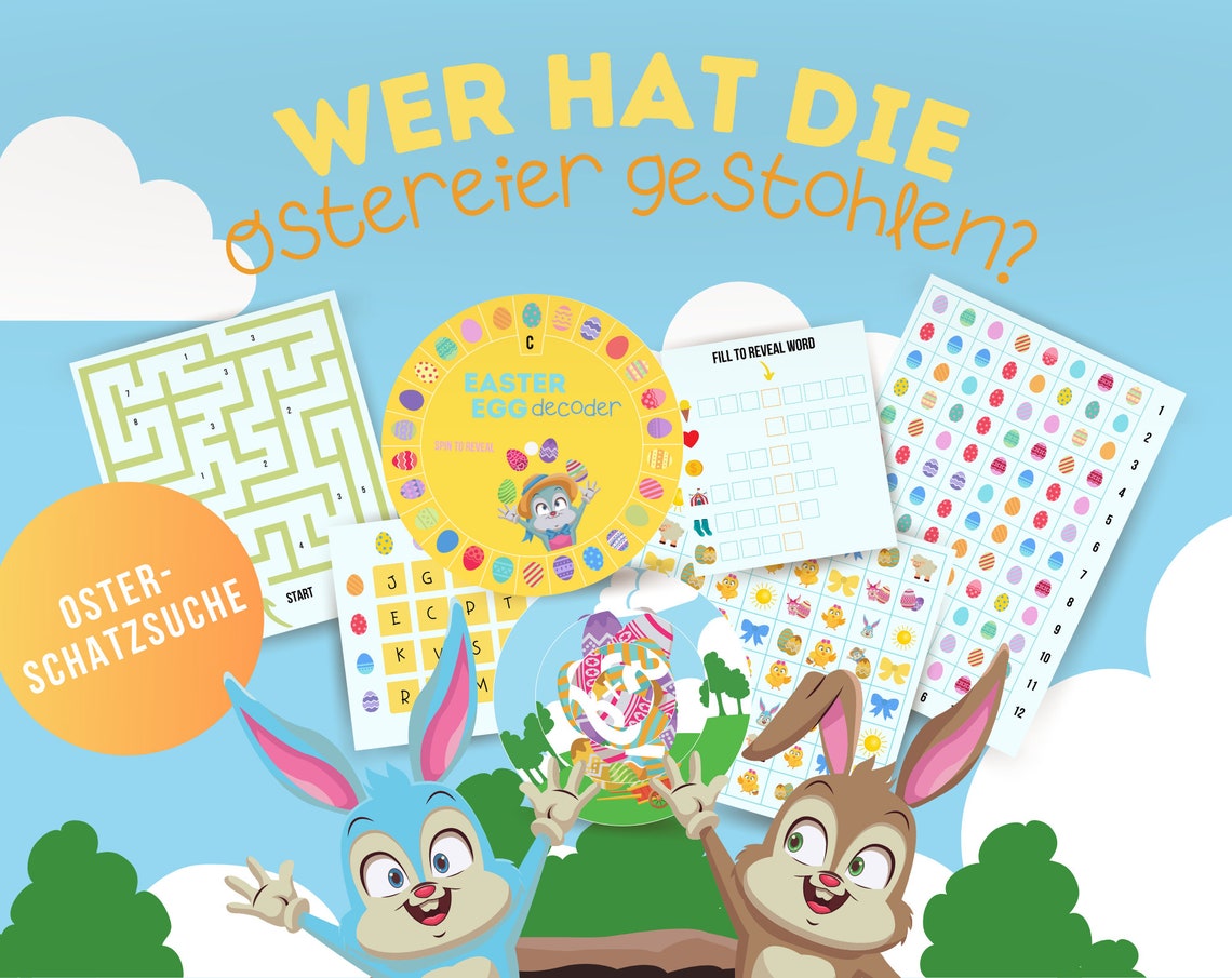 Oster-schatzsuche Oster-rätsel-spaß Oster-schnitzeljagd | Etsy