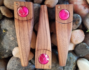 Dark Pink Sea Jasper Pocket Pipe