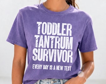 Toddler Tantrum Survivor Shirt, Comfort Colors Graphic Tee, Mom Life Humor, Funny Parenting Humor