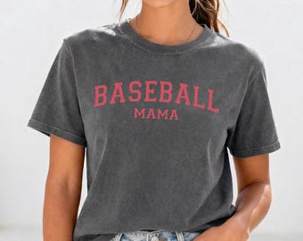Baseball Mama Comfort Colors Vintage Tee, Game Day Sports Mom Shirt