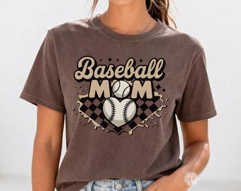 Vintage Baseball Mom Comfort Colors® Graphic Tee, Game Day Shirt