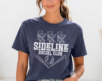 Sideline Social Club Baseball Shirt - Comfort Colors Game Day Tee