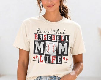 Baseball Mom Life Comfort Colors Tee, Game Day Sports Mom Shirt