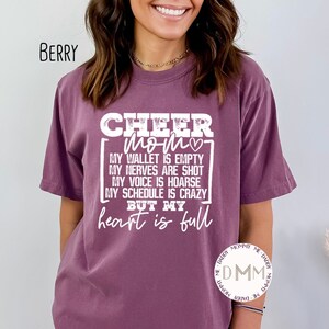 Cheer Mom Shirt Comfort Colors TShirt Cheer Mom Shirt Funny Cheer Mom TShirt Cheer Competition Shirt For Mom Trendy Cheer Mom Heart Is Full