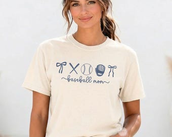 Baseball Mom Comfort Colors Tee, Coquette Game Day Shirt, Vintage Sports Mom