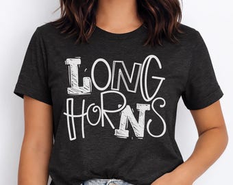 Longhorns Game Day Shirt, Football Mom Team Spirit Tee, Sports Fan Stadium Outfit
