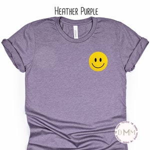 Smiley Face Shirt Pocket Size Design Happy Shirt For Her Positive Shirt Be Kind Unisex Graphic Tees Women Be Nice Shirt Smile Kindness Shirt