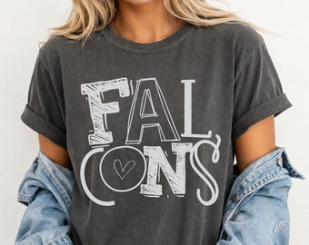 Comfort Colors Falcons Shirt, Falcons Mascot Tee, School Spirit Shirt, Football Game Day Shirt, Falcon Mom Shirt, Teacher Spirit Tee