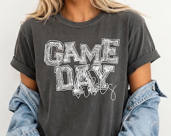Game Day Shirt, Comfort Colors Football Tee, Football Mom Shirt, Teacher School Spirit Wear, College Tailgate Outfit for Women