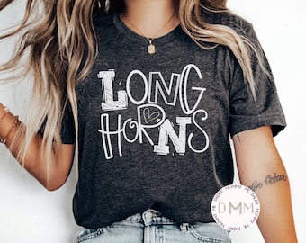 Longhorns Shirt, Longhorns School Shirt, Longhorns Teacher Shirt, Longhorns Football Shirt, School Sports Team Longhorn Mom Football Shirt
