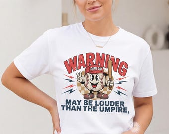 Baseball Mom Shirt, Game Day Tee, Loud Sports Mom Apparel, Comfort Colors Vintage Feel